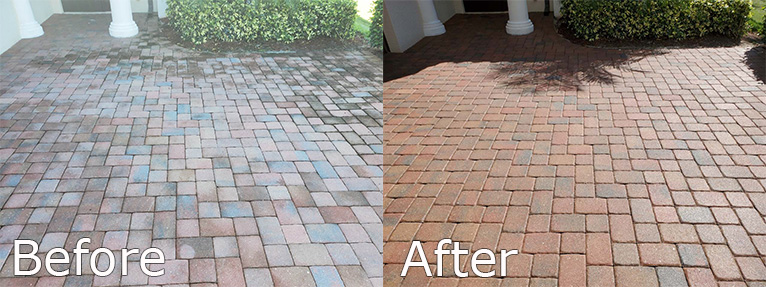 Paver Cleaning Before and After