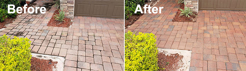 Paver Cleaning Before and After